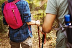 two people on a hike in the woods experiential therapy program