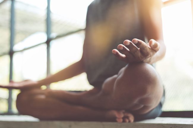 a person practicing mindfulness meditation