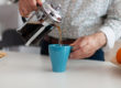 pouring caffeinated drink